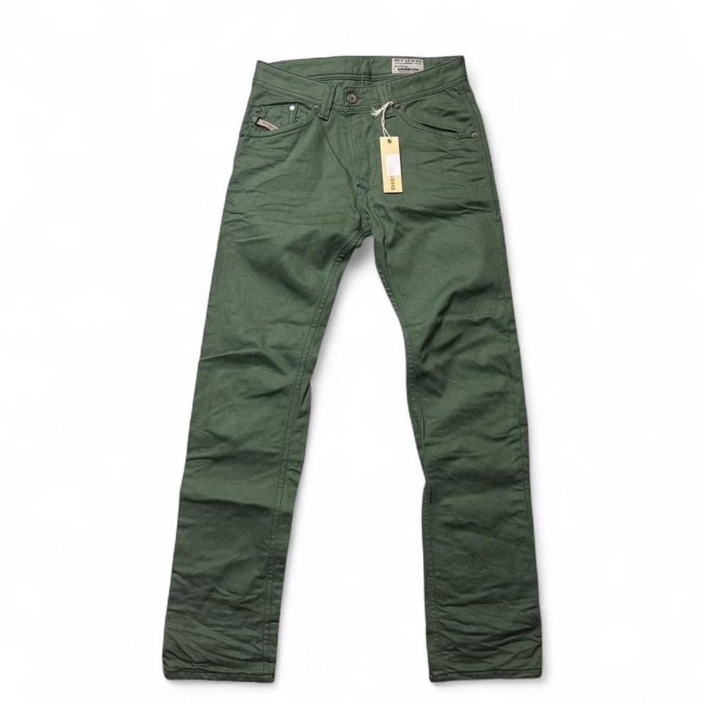 NWT Diesel Darron Regular Slim Tapered Button Fly Jean Green 27x32 Italy Design